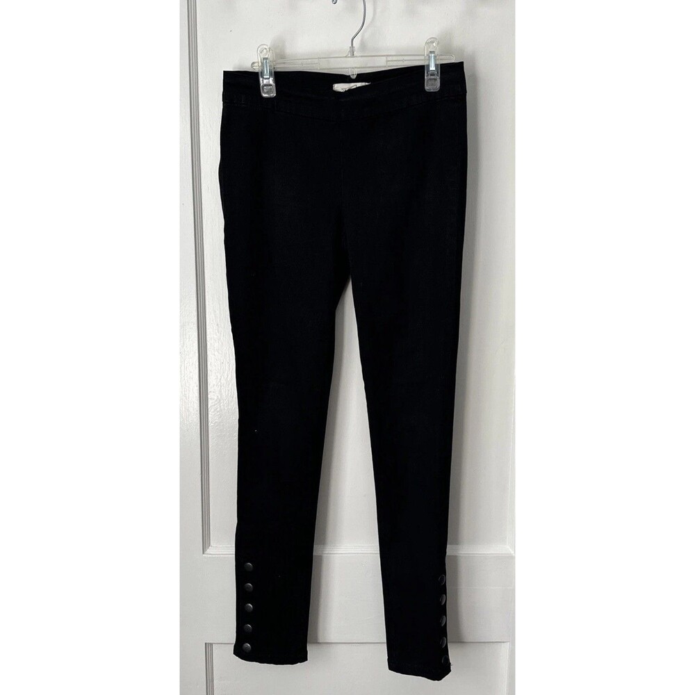 Black Studded Ankle Pants Women's Large Pull On Leggings